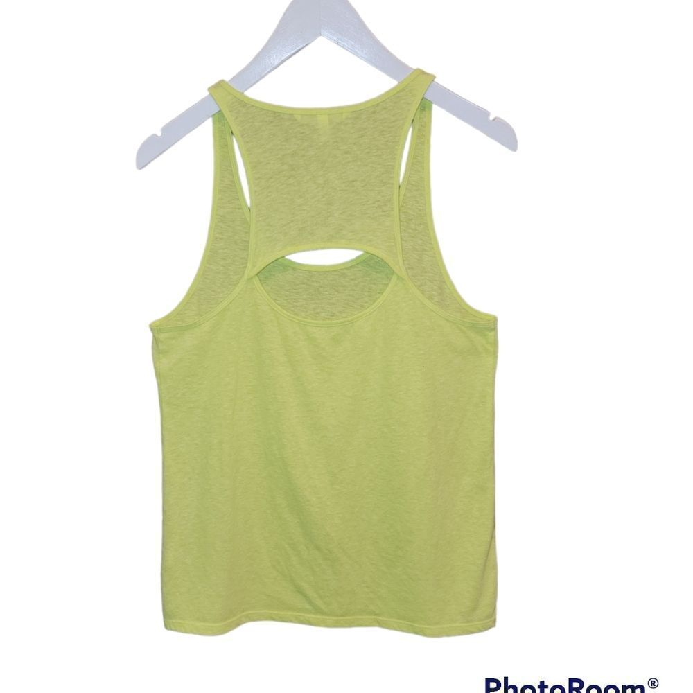 Victorias Secret Bright Yellow/Green Cut Out Open Back Tank Sleeveless Top S